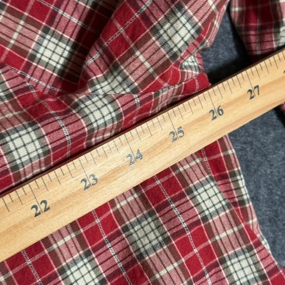 Damson Madder Kylie Ruffle Shirt Red Plaid Button Up Womens Size 12 US 8 NWT - Picture 10 of 12